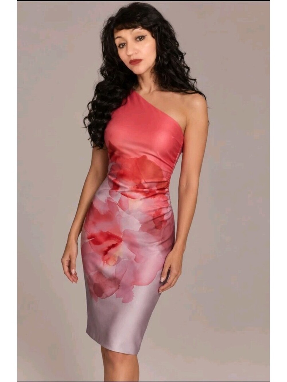 Donna Karan New York Floral One Shoulder Midi Dress Size 2 NWT $169 #5